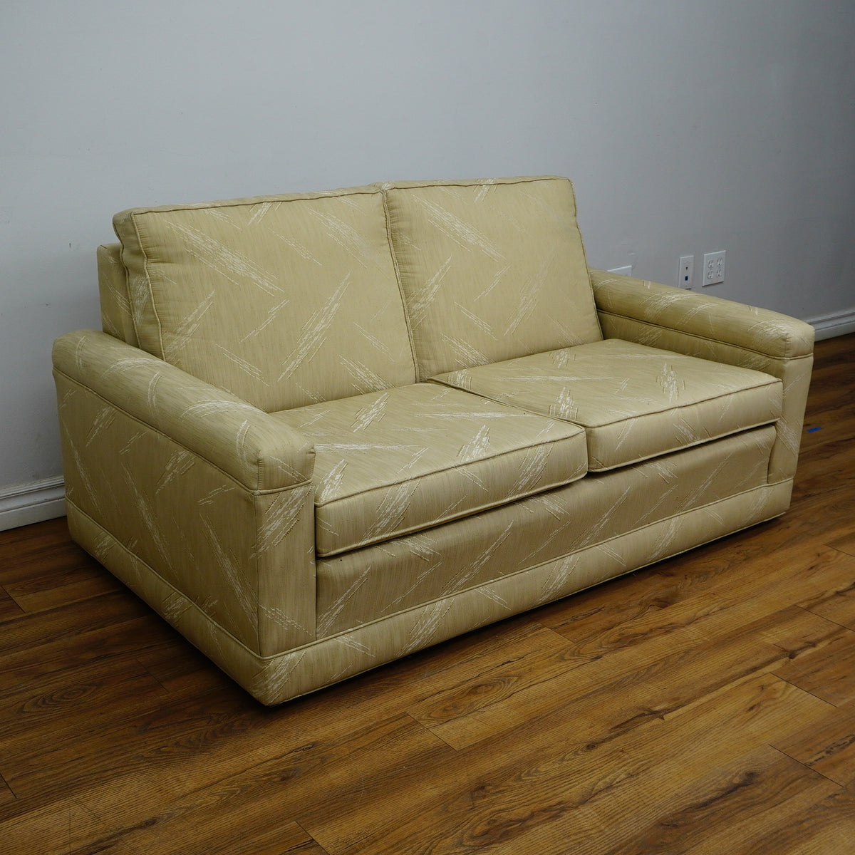 60×35×31–Inch Loveseat – Low Profile, Beige Textured Fabric