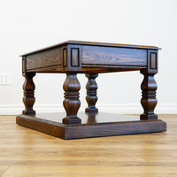 24×32×20–Inch Columnar End Table – Dark Wood with Drawer Storage