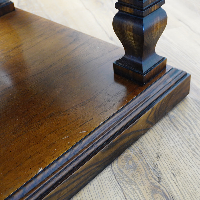 24×32×20–Inch Columnar End Table – Dark Wood with Drawer Storage