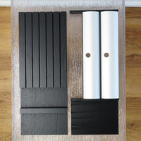 19×7.25×2–Inch Foil Roll Dispenser – Dark Ash Wood, 2‑Roll Capacity
