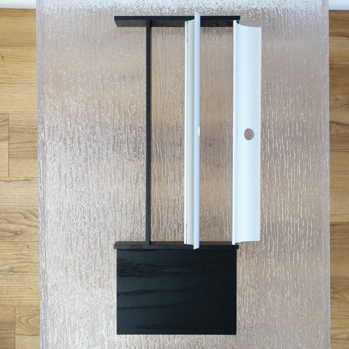 19×7.25×2–Inch Foil Roll Dispenser – Dark Ash Wood, 2‑Roll Capacity