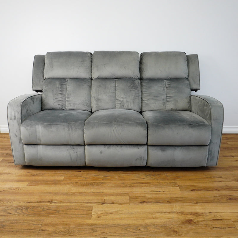 73x35x40-Inch Reclining Sofa – Grey Upholstery, Console, Cup Holders
