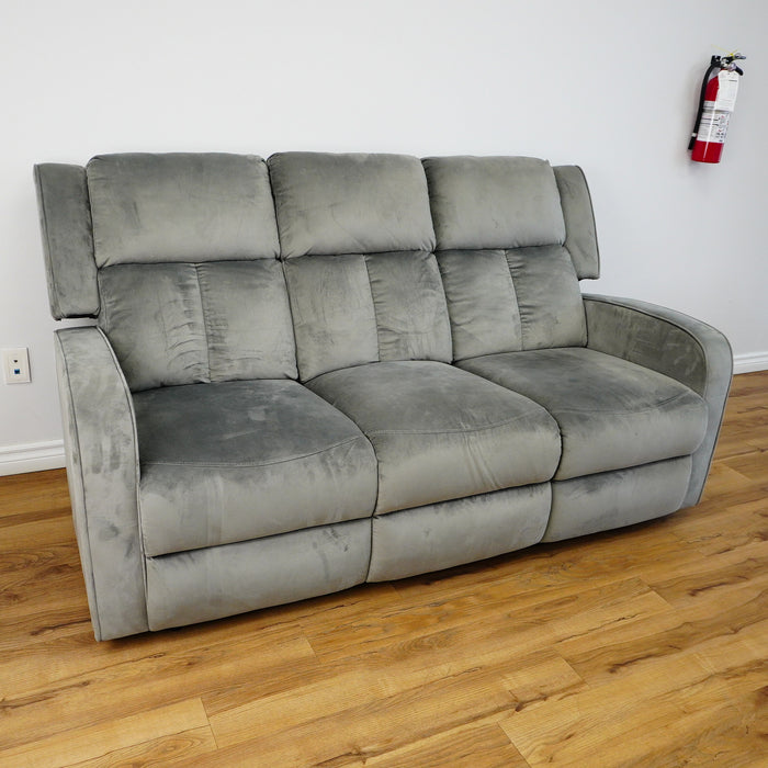 73x35x40-Inch Reclining Sofa – Grey Upholstery, Console, Cup Holders