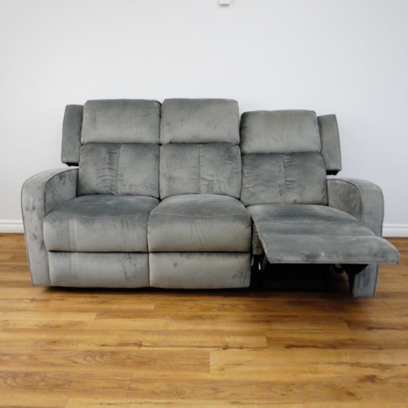 73x35x40-Inch Reclining Sofa – Grey Upholstery, Console, Cup Holders
