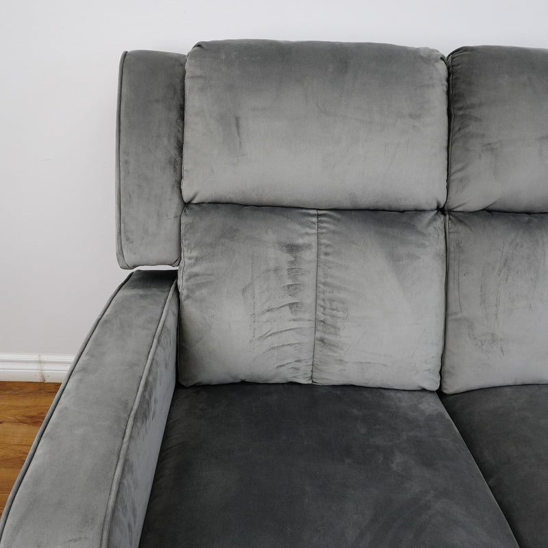 73x35x40-Inch Reclining Sofa – Grey Upholstery, Console, Cup Holders
