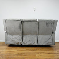 73x35x40-Inch Reclining Sofa – Grey Upholstery, Console, Cup Holders