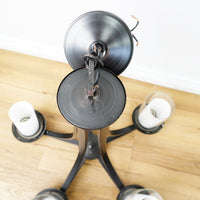 27x23x23-Inch 5-Light Black Metal Chandelier – 2-Layer Shades