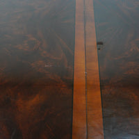 69x43x30-Inch Dining Table – Dark Polished Wood, Carved Corner Details