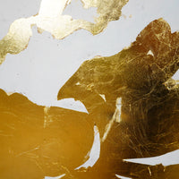 52–Inch Square Framed Wall Art in White/Gold – Daleno Glitter Petals