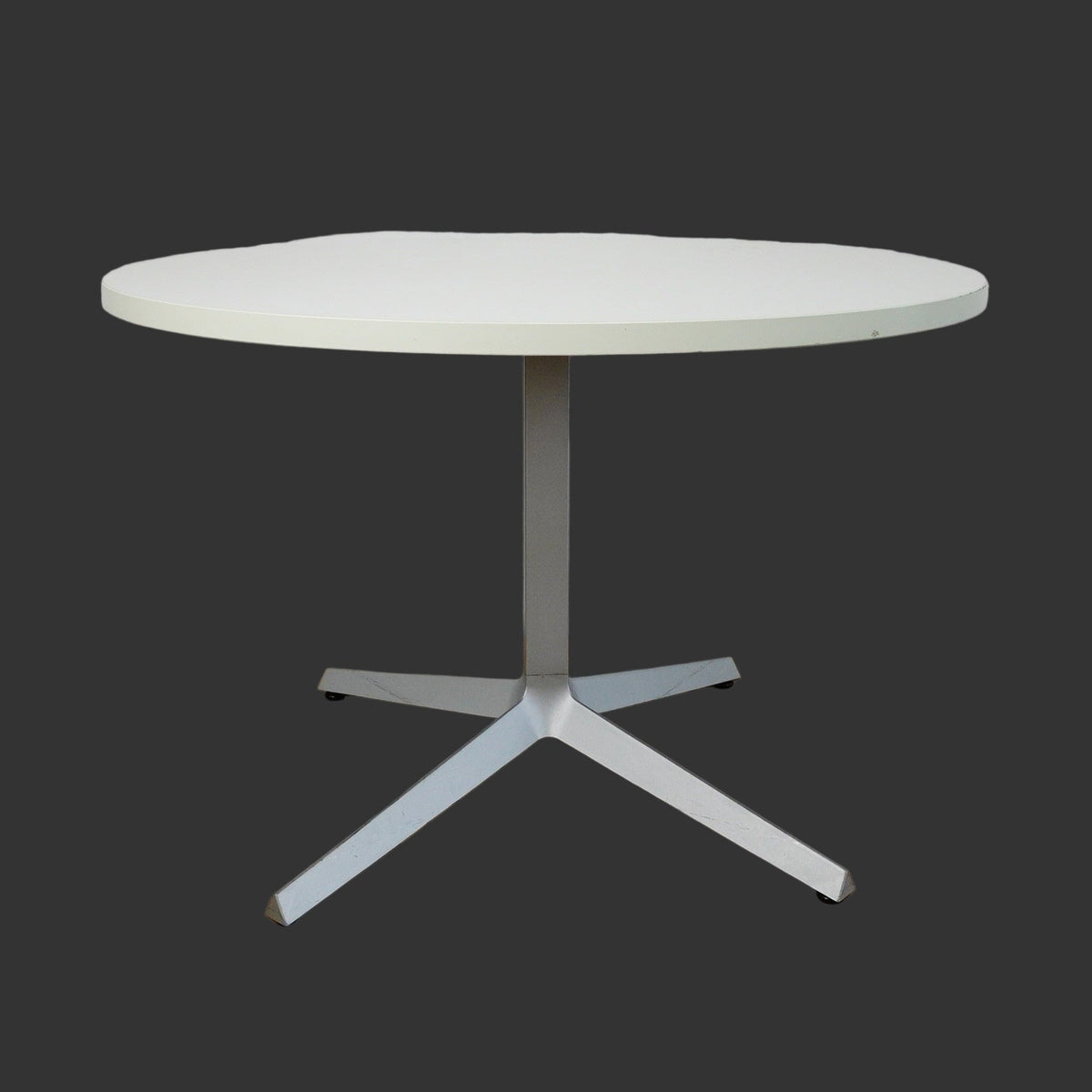 41x28-Inch Round Pedestal Table – White Top, Metal Base