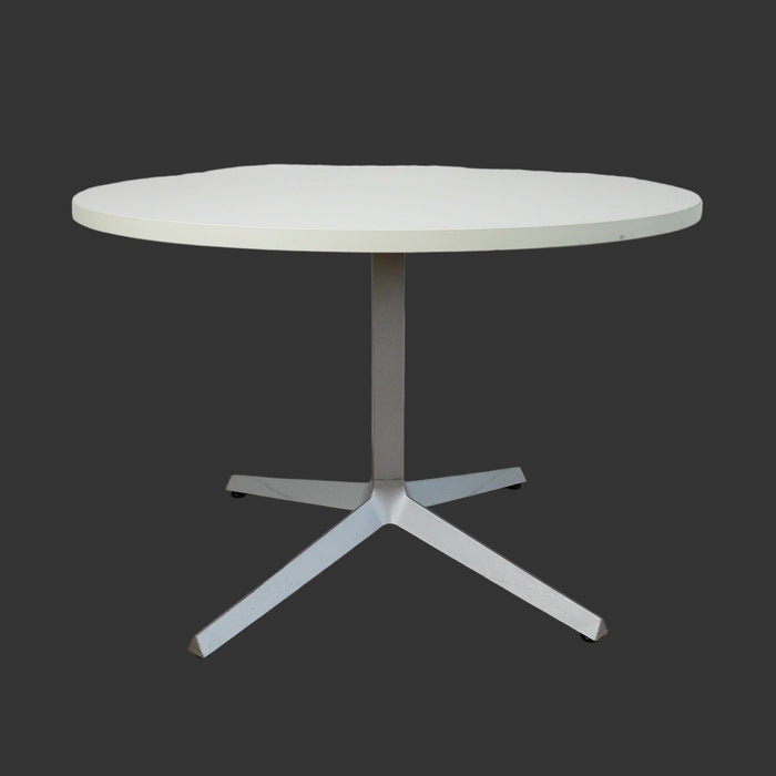 41x28-Inch Round Pedestal Table – White Top, Metal Base
