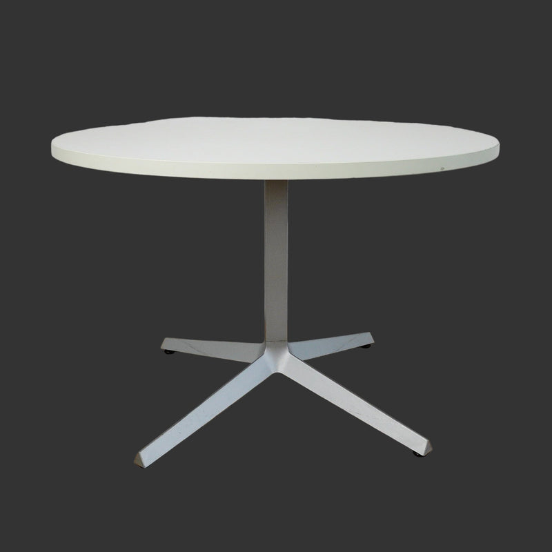 41x28-Inch Round Pedestal Table – White Top, Metal Base