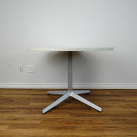 41x28-Inch Round Pedestal Table – White Top, Metal Base