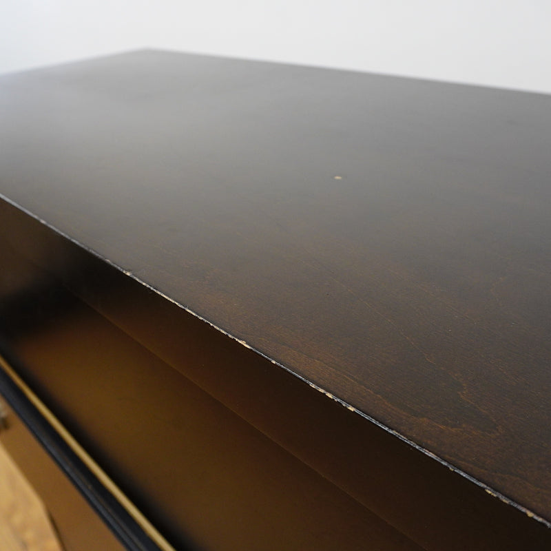 44×19×44–Inch Dresser in Dark Wood – 4 Drawers, Ring Handles