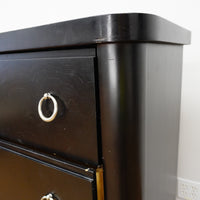 44×19×44–Inch Dresser in Dark Wood – 4 Drawers, Ring Handles