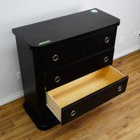 44×19×44–Inch Dresser in Dark Wood – 4 Drawers, Ring Handles