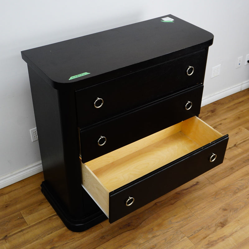 44×19×44–Inch Dresser in Dark Wood – 4 Drawers, Ring Handles