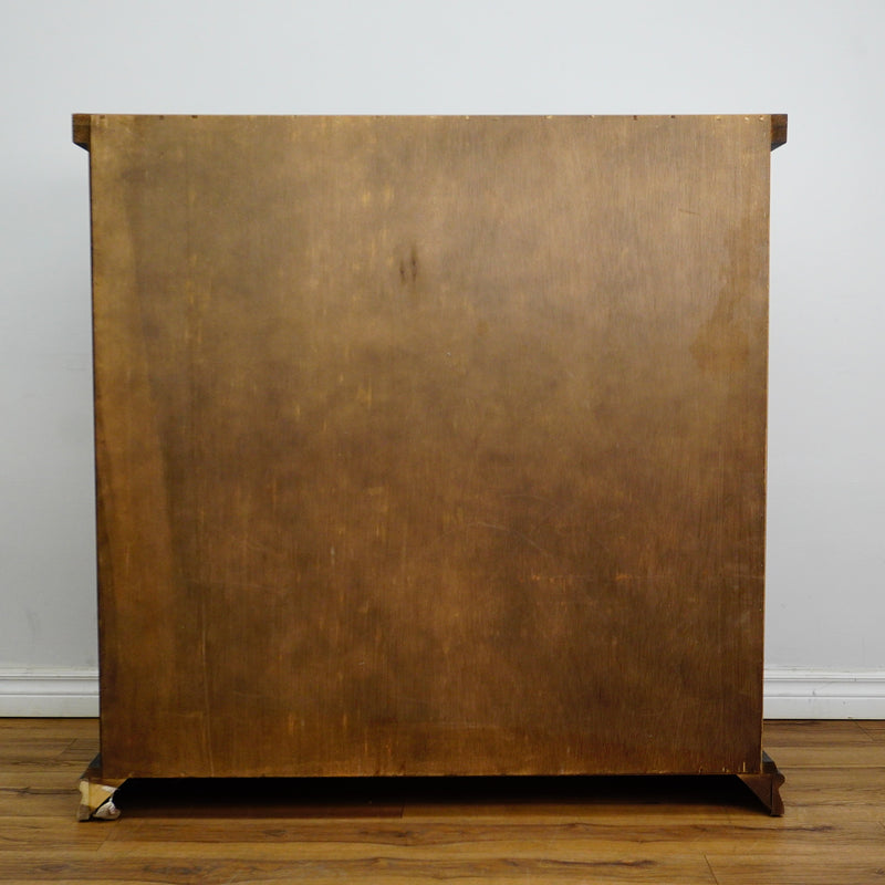 44×19×44–Inch Dresser in Dark Wood – 4 Drawers, Ring Handles