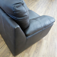 78×38×38–Inch Dark Brown 3-Seater Sofa – Italian Leather, Wide Arms