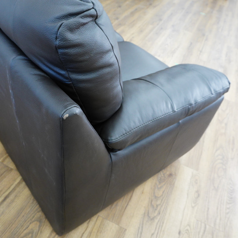 78×38×38–Inch Dark Brown 3-Seater Sofa – Italian Leather, Wide Arms
