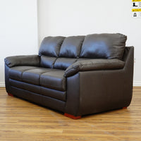 78×38×38–Inch Dark Brown 3-Seater Sofa – Italian Leather, Wide Arms