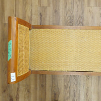 59×18×28–Inch Open Bench – Woven Rattan Seat, Wooden Frame