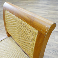 59×18×28–Inch Open Bench – Woven Rattan Seat, Wooden Frame