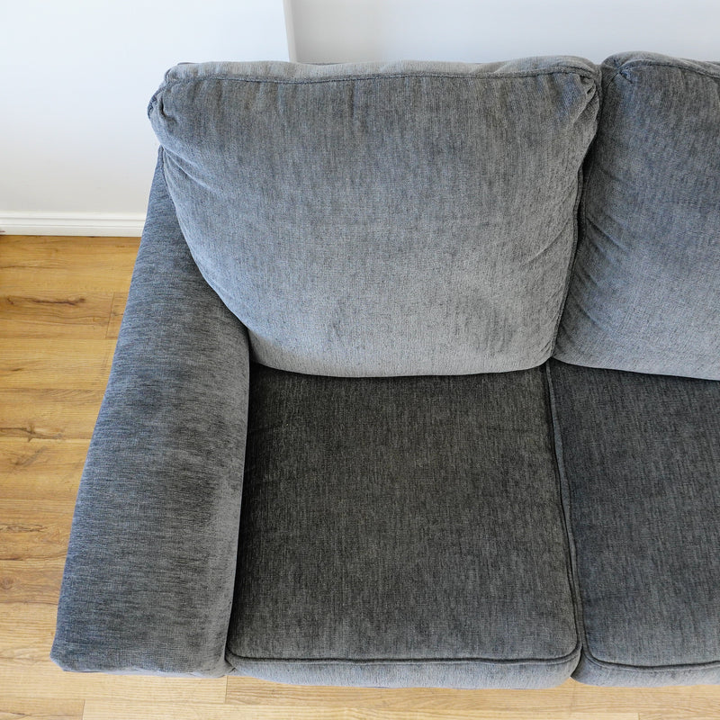 64×38×38–Inch Shadow Loveseat – Textured Upholstery, 1 Striped Pillow