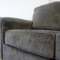 64×38×38–Inch Shadow Loveseat – Textured Upholstery, 1 Striped Pillow