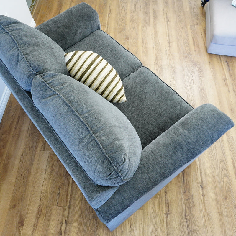 64×38×38–Inch Shadow Loveseat – Textured Upholstery, 1 Striped Pillow