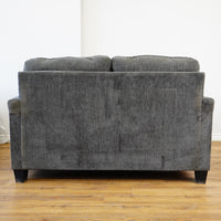 64×38×38–Inch Shadow Loveseat – Textured Upholstery, 1 Striped Pillow