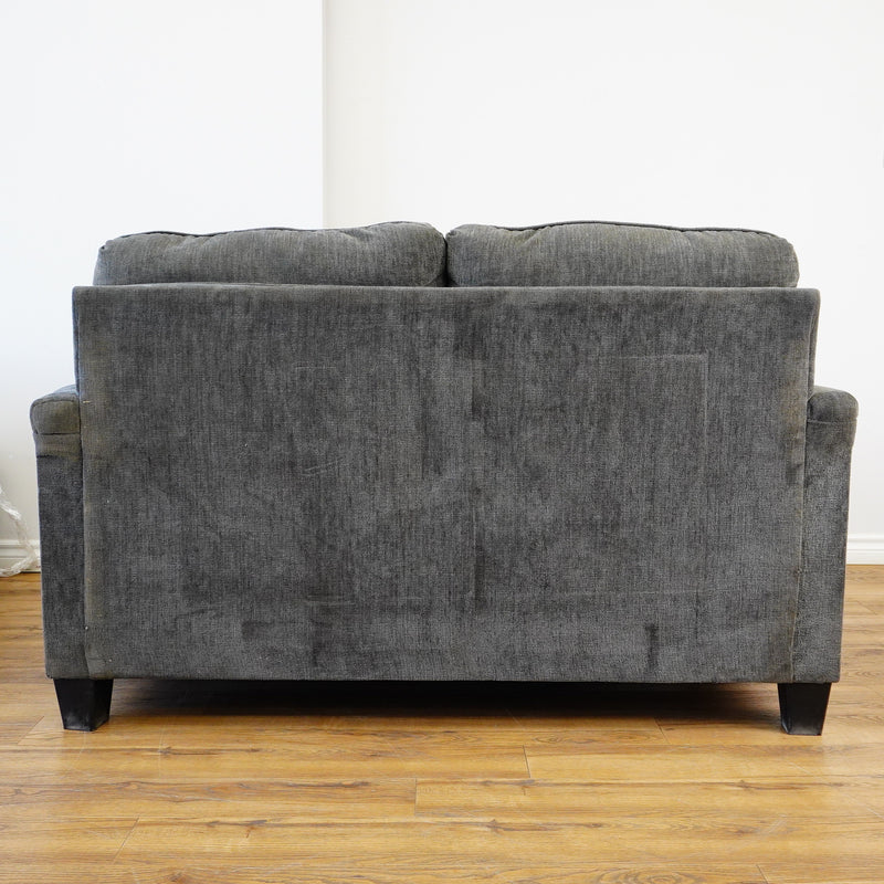 64×38×38–Inch Shadow Loveseat – Textured Upholstery, 1 Striped Pillow