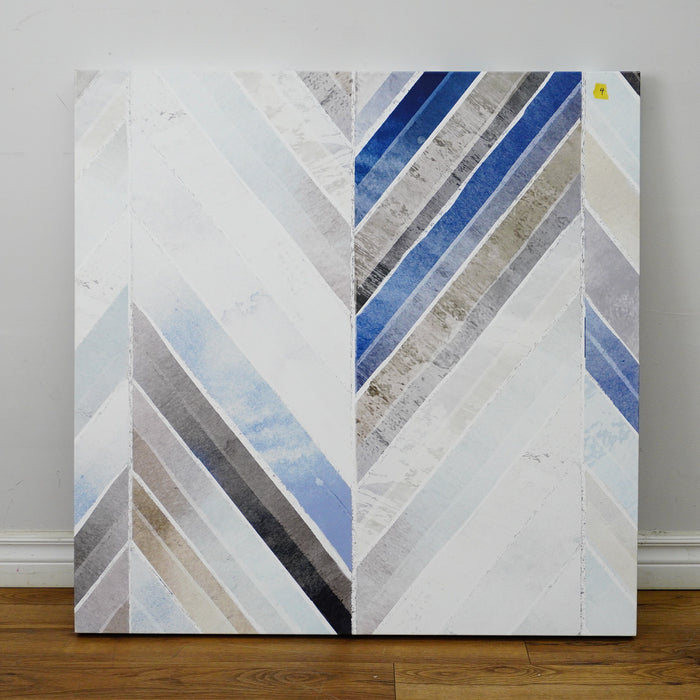 35×35–Inch Herringbone Artwork – Printed Canvas, Stretched Frame