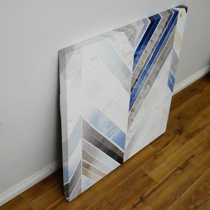 35×35–Inch Herringbone Artwork – Printed Canvas, Stretched Frame