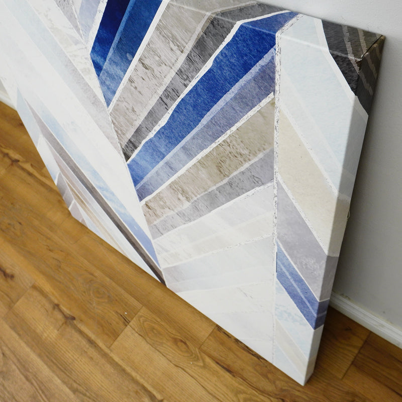 35×35–Inch Herringbone Artwork – Printed Canvas, Stretched Frame
