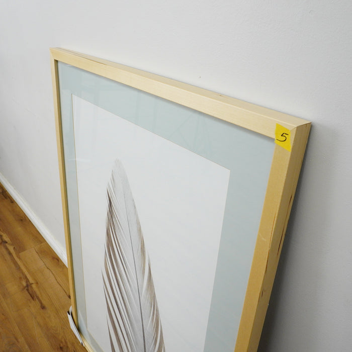 28×40–Inch Feather Framed Print – Matte Paper, Light Wood Frame