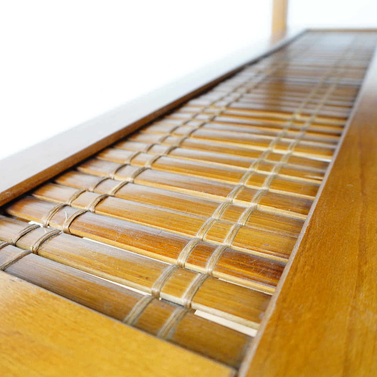 34×12×30–Inch Glass‑Top Console Table with Lower Slatted Shelf