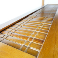 34×12×30–Inch Glass‑Top Console Table with Lower Slatted Shelf