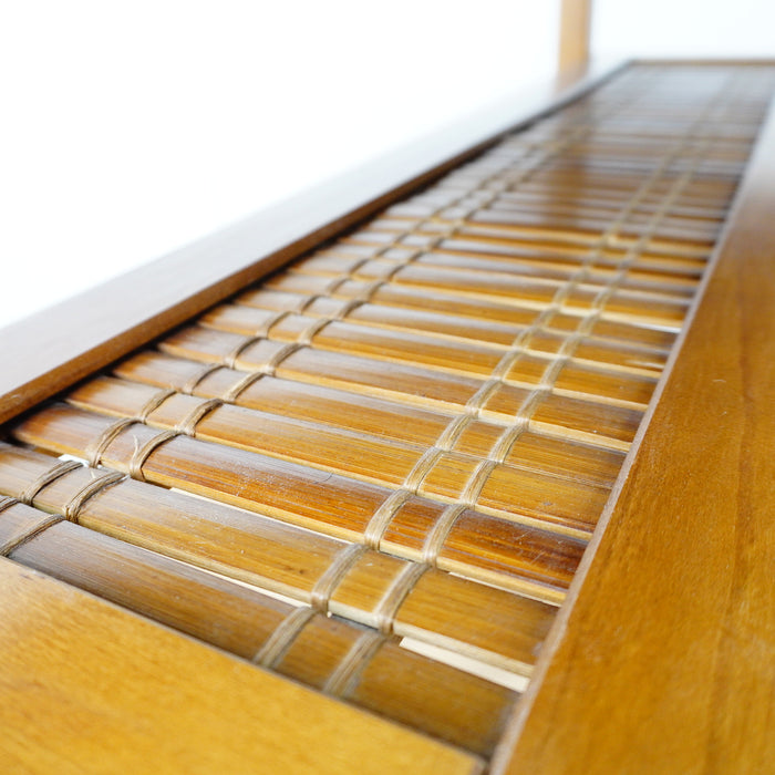 34×12×30–Inch Glass‑Top Console Table with Lower Slatted Shelf