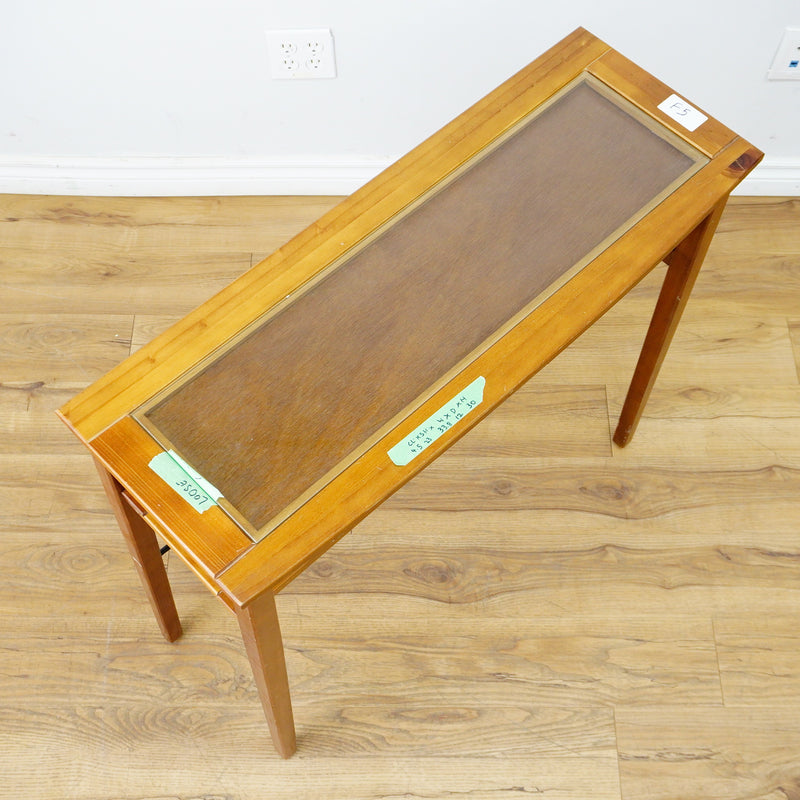34×12×30–Inch Glass‑Top Console Table with Lower Slatted Shelf