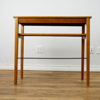 34×12×30–Inch Glass‑Top Console Table with Lower Slatted Shelf