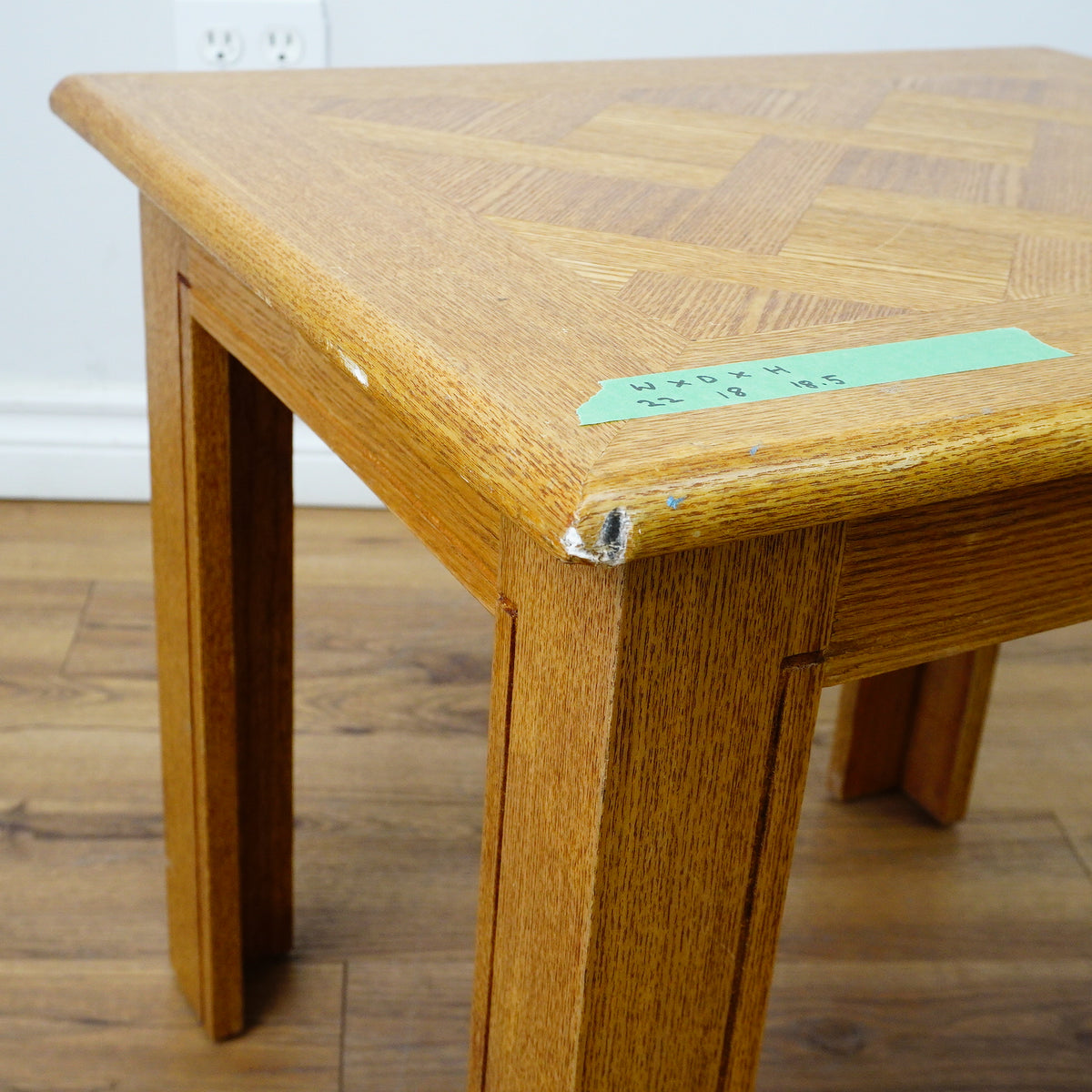 22x18x18—Inch Parquet Top Side Table