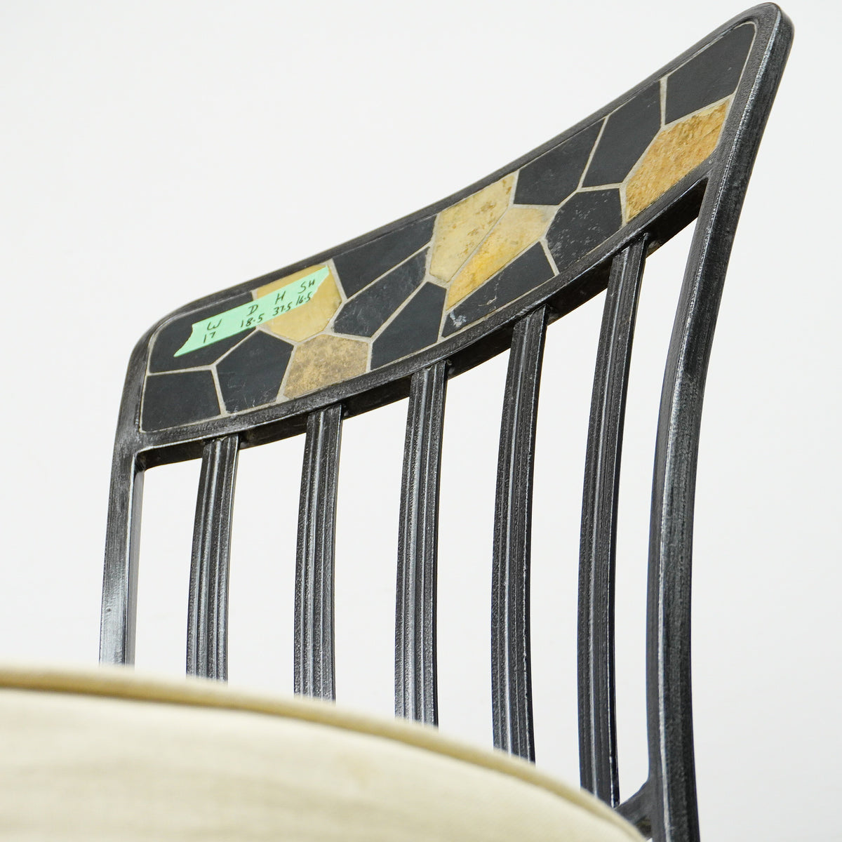 Round Mosaic Bistro Set | 2 Patio Chairs + 36" Table | Wrought Iron + Stone