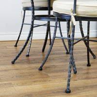 Round Mosaic Bistro Set | 2 Patio Chairs + 36" Table | Wrought Iron + Stone