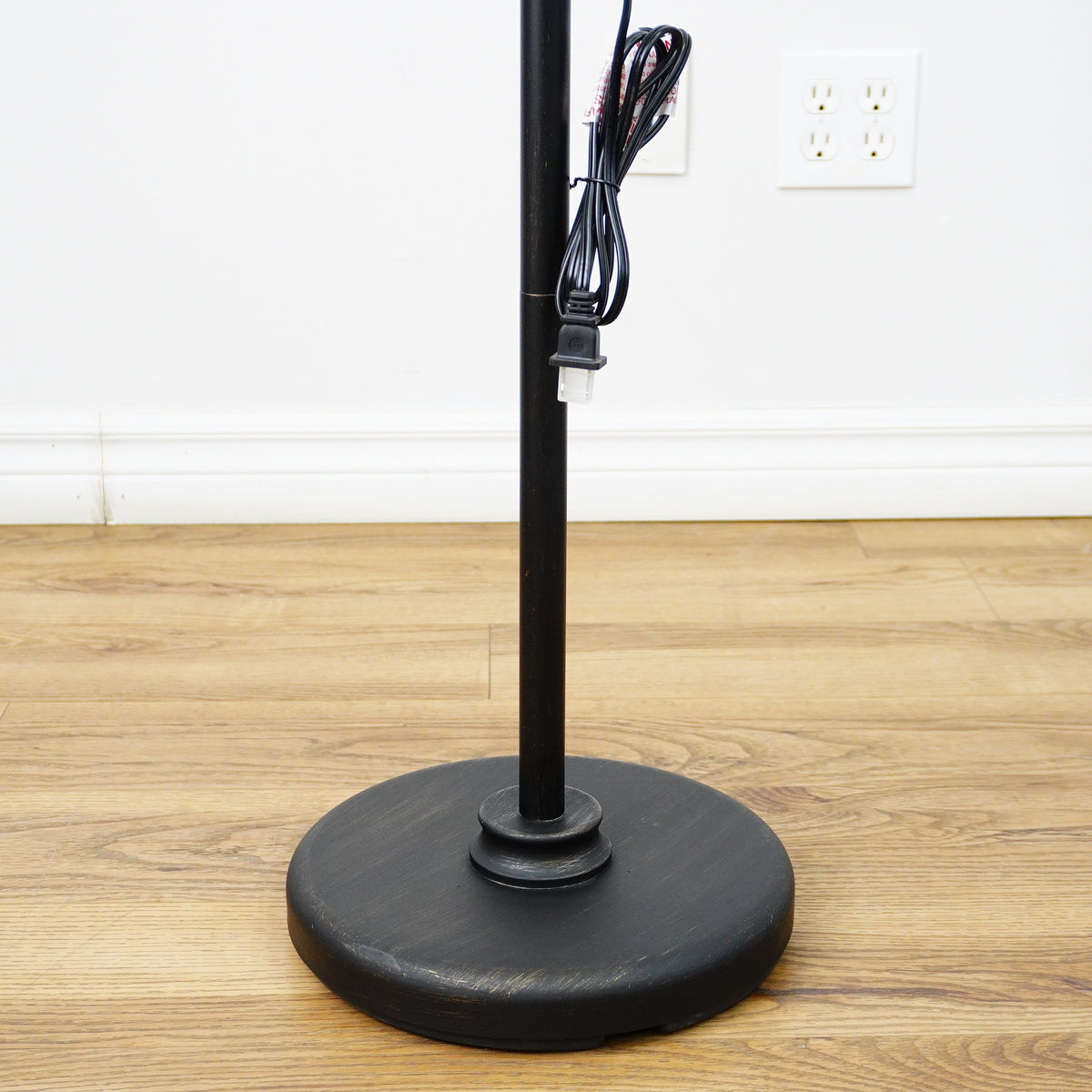57-67" Adjustable Industrial Floor Lamp – Matte Black, Metal Dome Shade
