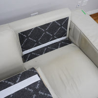 81×41×28–Inch Soft Grey Sofa – Italian Leather | Chrome Legs | 2-Seat