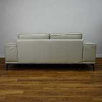 81×41×28–Inch Soft Grey Sofa – Italian Leather | Chrome Legs | 2-Seat