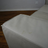 81×41×28–Inch Soft Grey Sofa – Italian Leather | Chrome Legs | 2-Seat