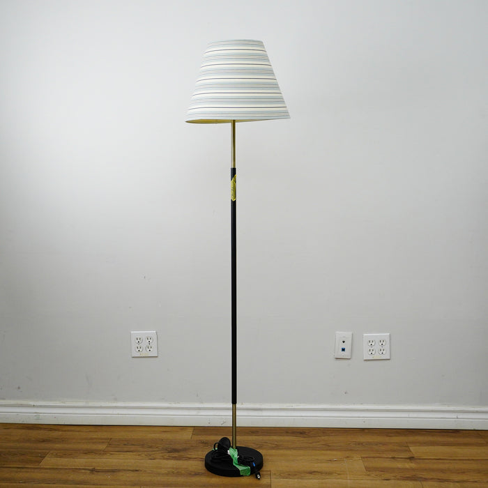 62" Floor Lamp with 11″ Round Base & 22" Striped Shade