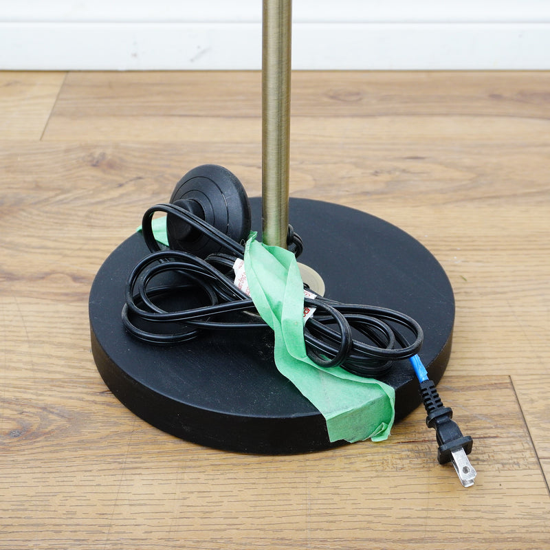 62" Floor Lamp with 11″ Round Base & 22" Striped Shade